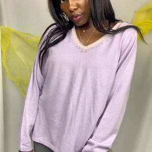 Sequined Purple Sweater